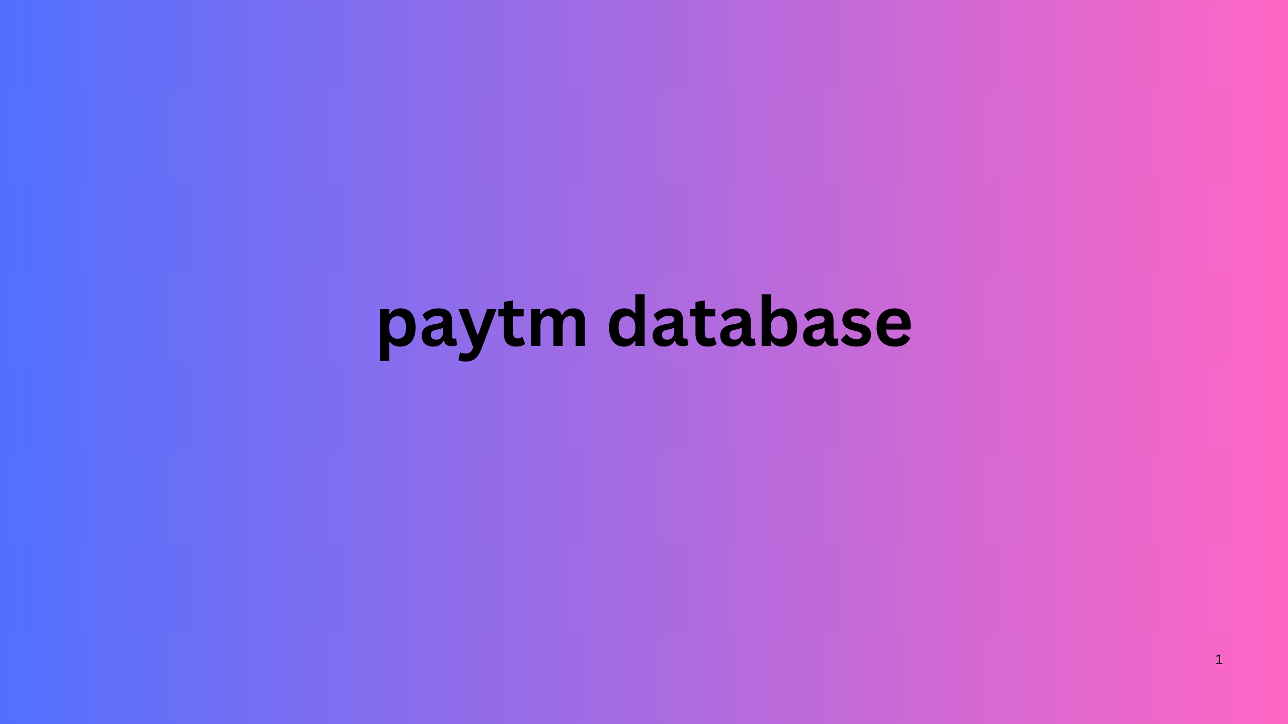 paytm database