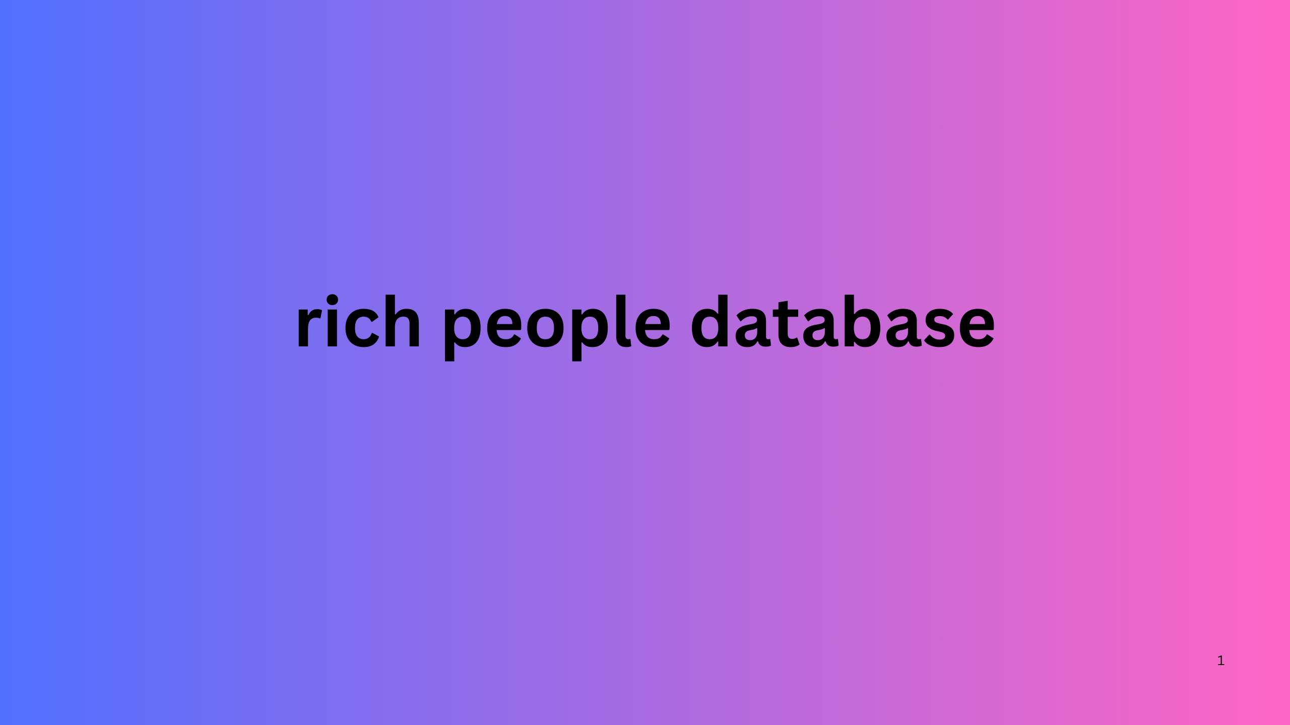 rich people database